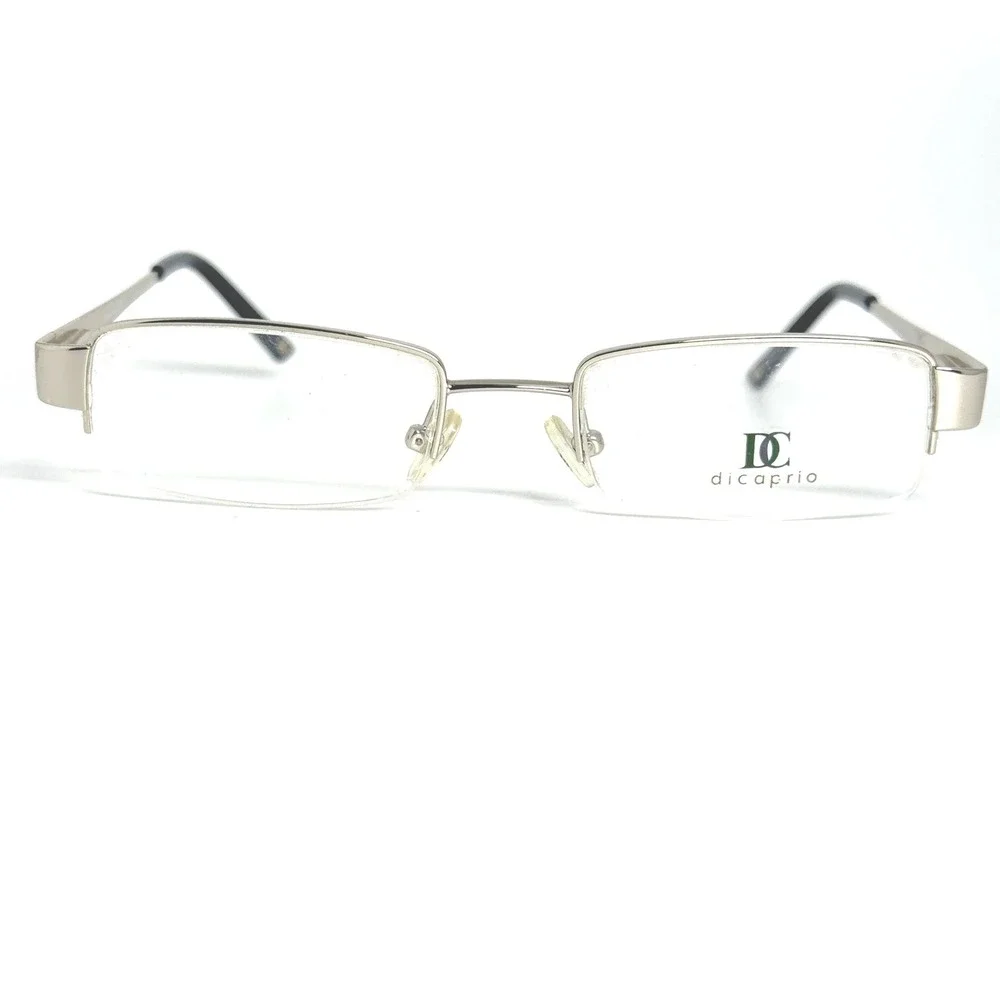 Dicaprio Italy DC22 Silver Rectangular Half Rim Eyeglasses‎ Frames 50-19-140